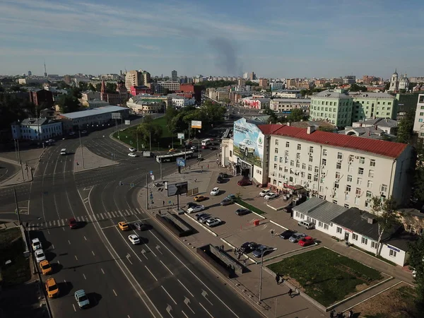 Helikoptéra Panorama Města Městské Obloze — Stock fotografie