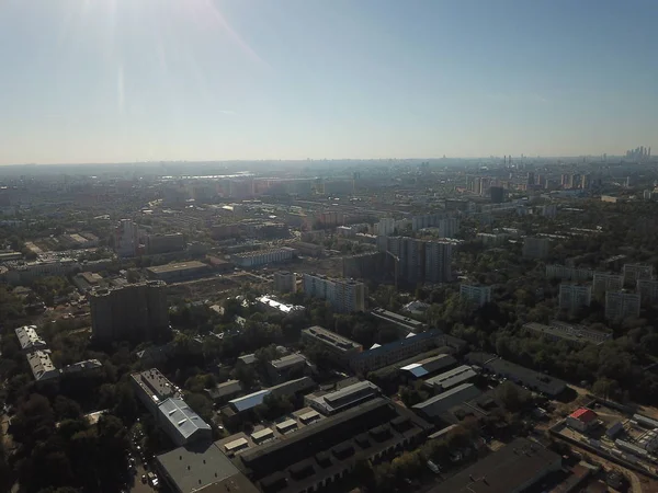 Helikoptéra Panorama Města Městské Obloze — Stock fotografie