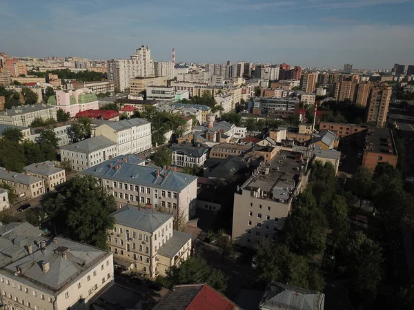 Helikoptéra Panorama Města Městské Obloze — Stock fotografie