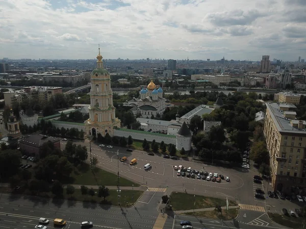 Helikopter Panorama City Városi Égen — Stock Fotó