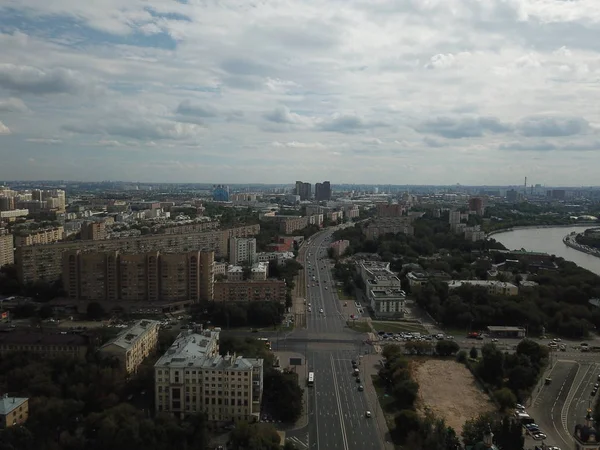 Copter Panorama Cidade Céu Urbano — Fotografia de Stock