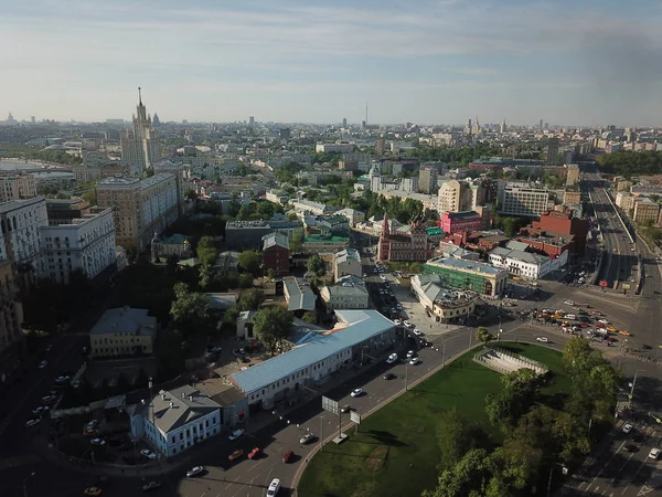 Helikoptéra Panorama Města Městské Obloze — Stock fotografie