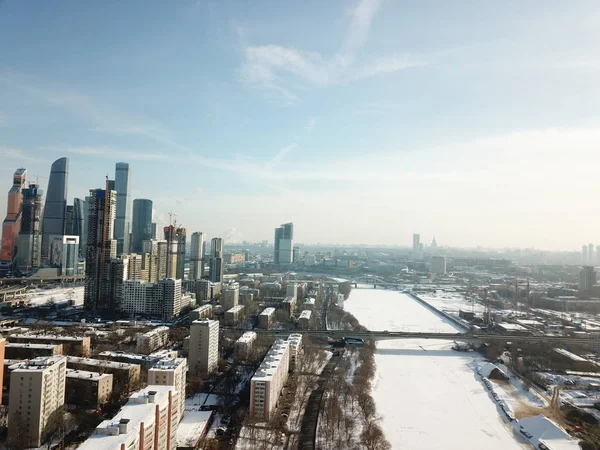 Copter Panorama Ville Urbain — Photo