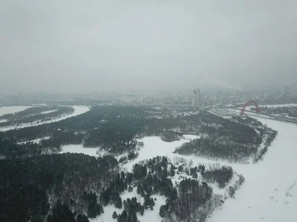 Copter Panorama Ville Urbain — Photo