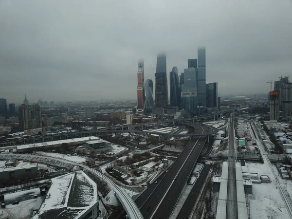 Copter Panorama Moscow Sity — Stock Photo, Image