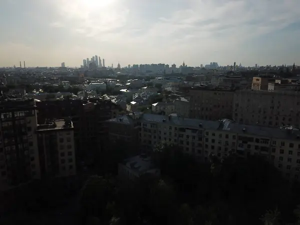 Copter Moscow Sity Panorama — Stock Photo, Image