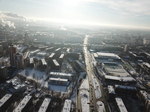 Copter Moscow Sity Panorama — Stock Photo, Image