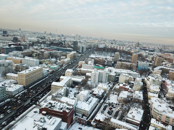 Moscow sity panorama copter