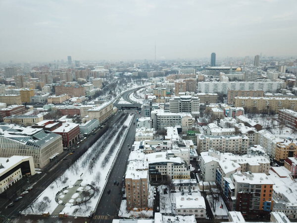 Moscow sity view panorama copter