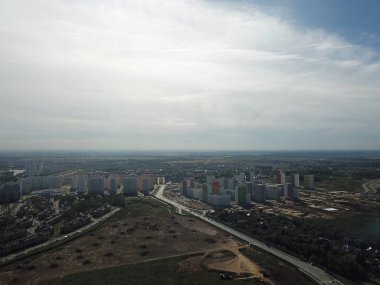 Moskova panorama helikopter gökyüzü görünümü
