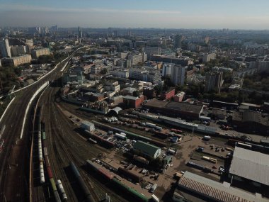 Moskova panorama helikopter gökyüzü görünümü