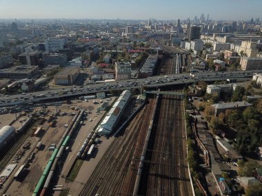 Moskova panorama helikopter gökyüzü görünümü