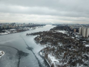 Moskova panorama helikopter gökyüzü görünümü