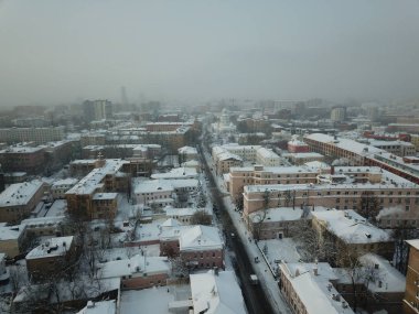 Moskova panorama helikopter gökyüzü görünümü
