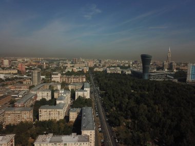 Moskova panorama helikopter gökyüzü görünümü