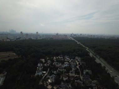 Moskova panorama helikopter gökyüzü görünümü