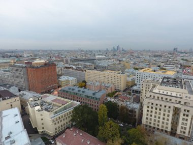 Helikopter panorama gökyüzü görüntülemek Moskova