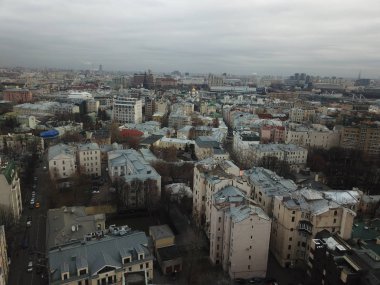 Helikopter panorama gökyüzü görüntülemek Moskova