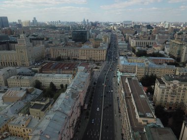 Helikopter panorama gökyüzü görüntülemek Moskova