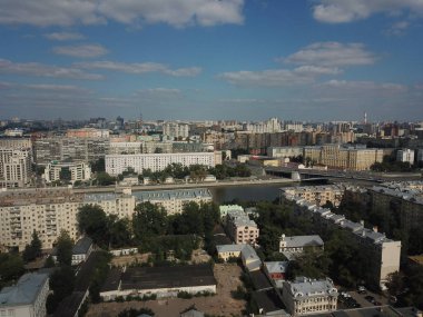 Helikopter panorama gökyüzü görüntülemek Moskova