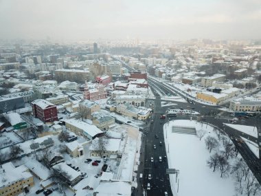 Helikopter panorama gökyüzü görüntülemek Moskova