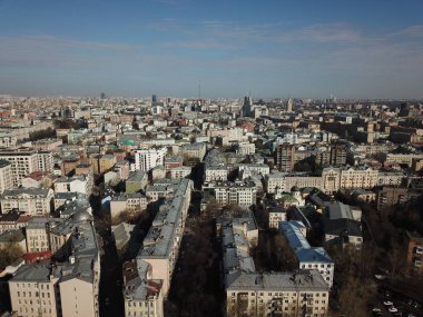 Helikopter panorama gökyüzü görüntülemek Moskova