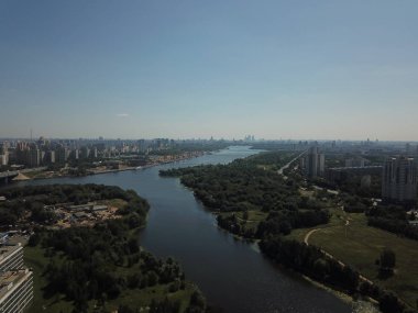 Helikopter Moskova versite görünümü panorama