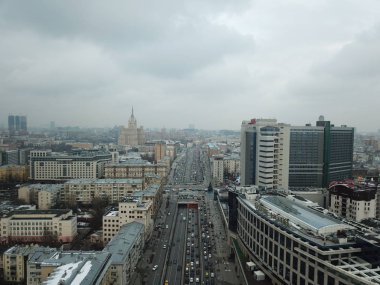 Helikopter Moskova versite görünümü panorama
