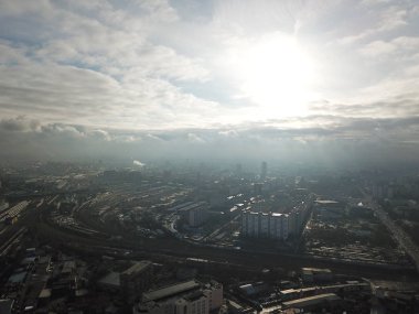 Helikopter Moskova versite görünümü panorama