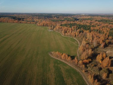 Helikopter versite görünümü Moskova panorama