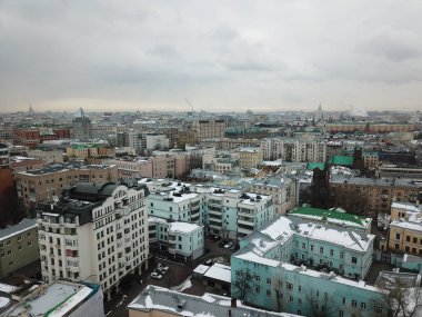 Helikopter versite görünümü Moskova panorama