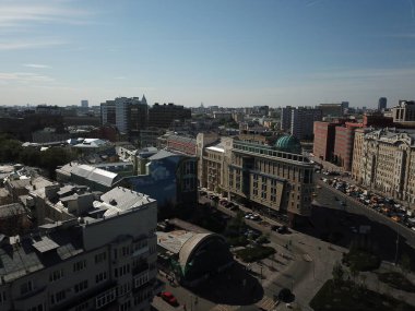 Helikopter versite görünümü Moskova panorama