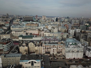 Helikopter versite görünümü Moskova panorama