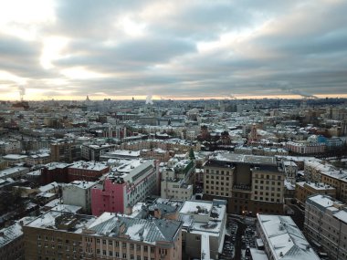 Helikopter versite görünümü Moskova panorama