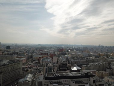 Helikopter versite görünümü Moskova panorama