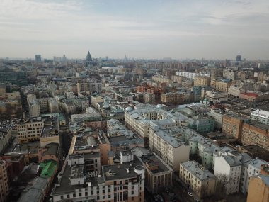 Helikopter Moskova versite görünümü panorama