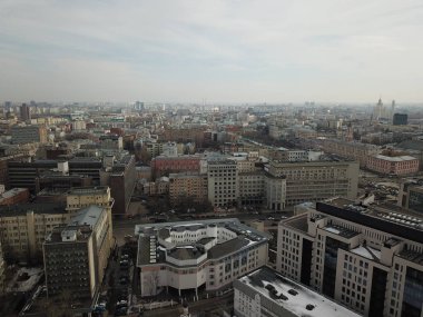 Helikopter Moskova versite görünümü panorama