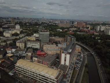 Helikopter Moskova versite görünümü panorama