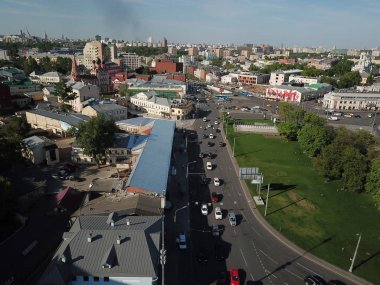 Helikopter Moskova versite görünümü panorama