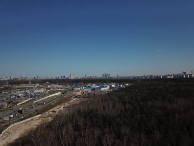 Helikopter Moskova versite görünümü panorama