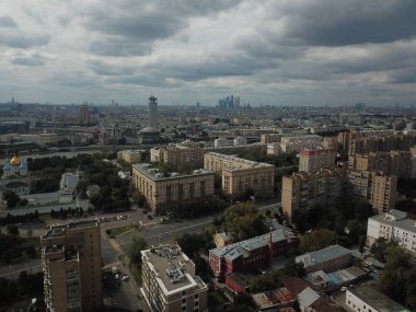 Helikopter Moskova versite görünümü panorama