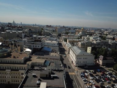 Helikopter Moskova versite görünümü panorama