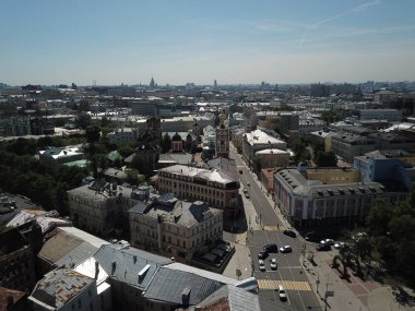 Helikopter Moskova versite görünümü panorama