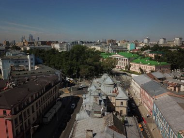 Helikopter Moskova versite görünümü panorama