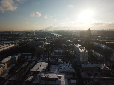 Helikopter Moskova versite görünümü panorama