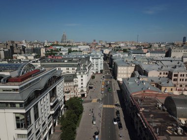 Helikopter Moskova versite görünümü panorama