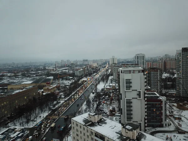 モスクワ シティー ビュー パノラマ ヘリコプター — ストック写真