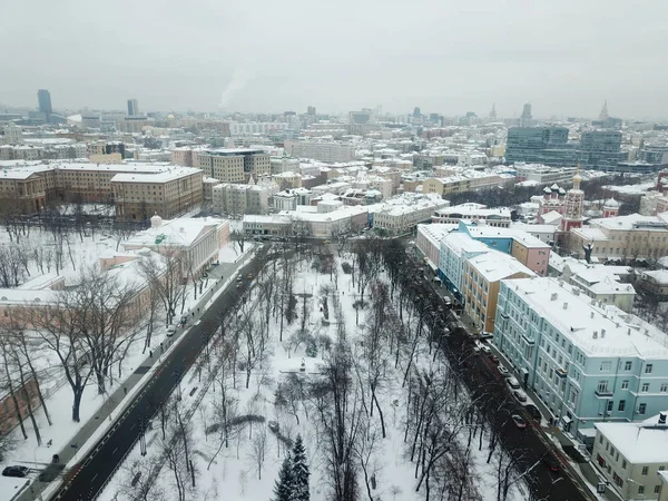 Moszkva Sity Megtekintése Panoráma Helikopter — Stock Fotó