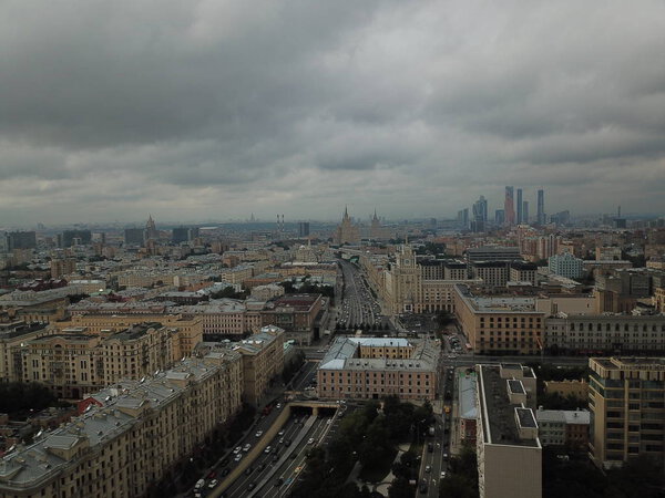 Sity panorama moscow sky view