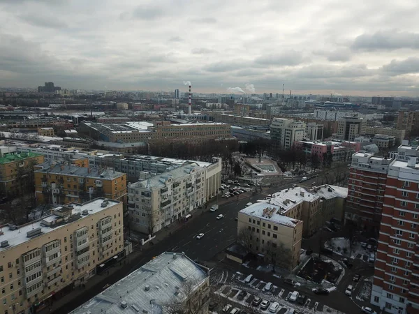 Moscú Vista Panorámica Del Cielo Helicóptero —  Fotos de Stock